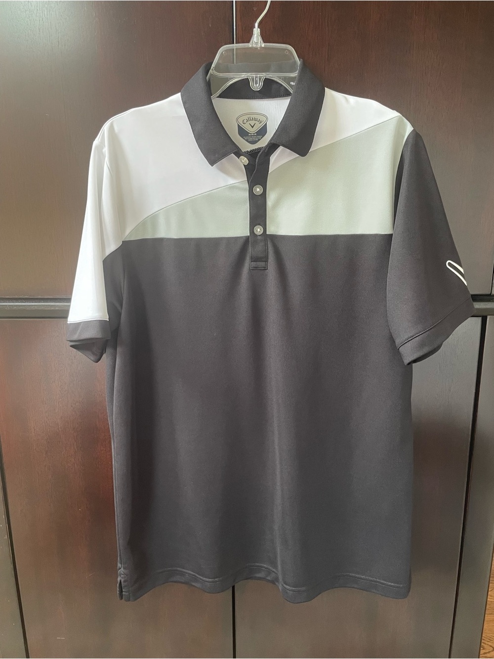 Callaway Black, White & Light Gray Men's Performance Polo